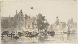 運河のある街並み 作： Adrianus Eversen