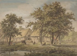 農家のある風景、1757-1837。 作： Adrianus de Visser