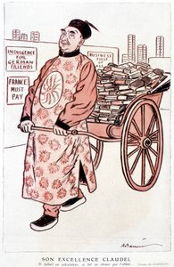 ポール・クローデル（フランスの詩人、劇作家）についての漫画 - Barrèreによる、1927年1月1日の「Fantasio」に掲載されたもの。 作： Adrien Barrere