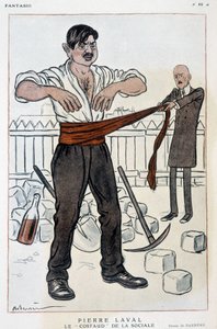 ピエール・ラヴァルの漫画「強い社会」 - アドリアン・バレール（1877-1931）のイラスト（1925年9月1日付「Fantasio」掲載 作： Adrien Barrere