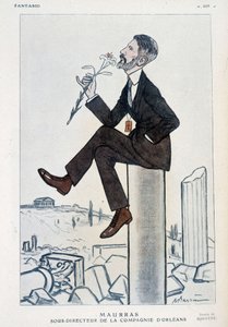 Charles Maurras, フランスの政治家・作家 (1868-1952), オルレアンキャンペーンの副責任者 - Adrien Barrere (1877-1931) によるイラスト（1923年5月15日付「Fantasio」掲載 作： Adrien Barrere