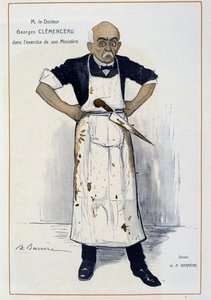 肉屋としてのクレマンソー - バレール著、1906年10月1日付「ファンタジオ」にて 作： Adrien Barrere