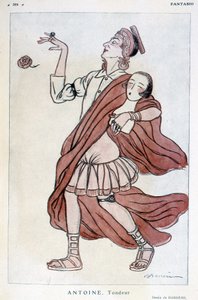 フランスの演出家、理論家、俳優、劇場監督であるアンドレ・アントワーヌ（1858-1943）についてBarrereが描いた喜劇画（1927年1月15日の「Fantasio」に掲載）。 作： Adrien Barrere
