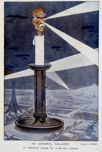 ガリーニ将軍か、星の新しいろうそく（の弓から）か。In Fantasio 01/12/1915.A.Barrèreによるドローイング。 作： Adrien Barrere