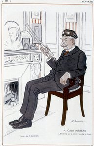 Barrèreが描いたOctave Mirbeauのユーモラスな絵（「Fantasio」1908年04月01日号より 作： Adrien Barrere