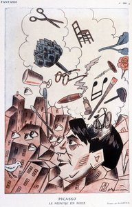 Barrèreが描いたPablo Picassoのユーモラスな絵-1928年11月15日の「Fantasio」に掲載。
