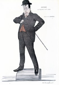 アンドレ・アントワーヌ（1858-1943）の肖像 - フランスの演出家、俳優、理論家、劇場監督 - A.Barrereによるデッサン - 「Fantasio」1907年06月01日号掲載。 作： Adrien Barrere