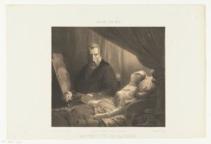 娘の死の床でのティントレット Le Tintoret et sa fille (オブジェクトのタイトル) Salon de 1851 (オブジェクトのシリーズ タイトル) 作： Adrien Canelle