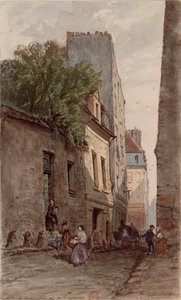 助祭フランソワ・ド・パリス (1690-1727) の家、パリ、ブルギニョン通り (現在はポール・ロワイヤル大通り)。 Adrien Dauzats (1804-1868) の素描 作： Adrien Dauzats