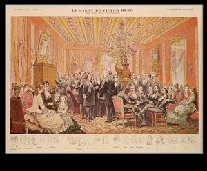 ビクターユーゴーのサロン（1802-85）21 rue de Clichy、「La Chronique Illustree」のイラスト