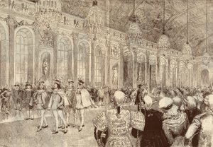 1789年の聖霊降臨祭の日にヴェルサイユ城の氷の回廊で行われた聖霊（ホーリー・スピリット）騎士団の行列。1889年にアドリアン・マリーが描いたもの。 作： Adrien Emmanuel Marie