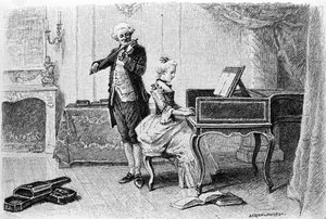 アドリアン・モロー（1843-1906）がフランソワ・マリー・アルエ（1694-1778）の『キャンディード』を描いたエングレーヴィング。