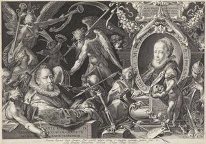Bartholomeus Spranger と彼の妻 Christina Muller の寓意的な肖像画 作： Egidius  Sadeler (II)