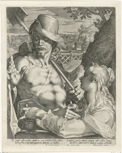 マグダラのマリアに庭師として現れるキリスト (Noli mi tangere) 作： Egidius  Sadeler (II)