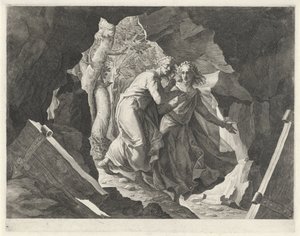 ダンテとウェルギリウスが門から地獄に入る 作： Egidius  Sadeler (II)