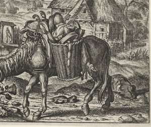 珍味を積んだロバの寓話 作： Egidius  Sadeler (II)