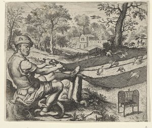 鳥捕りと蛇の寓話 作： Egidius  Sadeler (II)