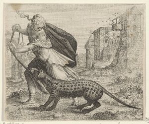 ジャコウネコの女の寓話 作： Egidius  Sadeler (II)