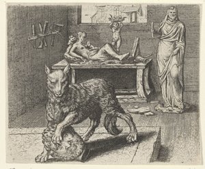 オオカミと像の寓話 作： Egidius  Sadeler (II)