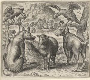 オオカミの寓話と羊に対する彼の訴訟 作： Egidius  Sadeler (II)