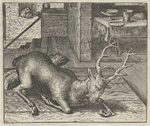 酔った鹿の寓話 作： Egidius  Sadeler (II)
