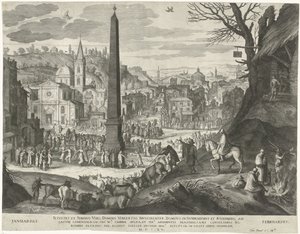 1月と2月 六つのイタリア風景における十二ヶ月（シリーズタイトル） 作： Egidius  Sadeler (II)