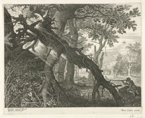 森の風景でのウサギ狩り 六景（連載タイトル） 作： Egidius  Sadeler (II)