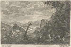 川沿いの田舎道 ボヘミアの 8 つの風景 (シリーズ タイトル) 作： Egidius  Sadeler (II)