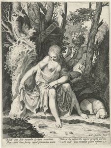 パンはニンフ Syrinx をスパイします。 作： Egidius  Sadeler (II)