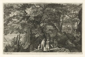 岩と水車のある川 ボヘミアの八つの風景（連載タイトル） 作： Egidius  Sadeler (II)