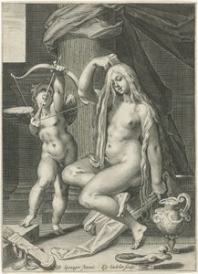 ヴィーナスは髪をとかす 作： Egidius  Sadeler (II)
