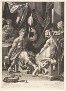 ヘラクレスとオンファレ 作： Aegidius Sadeler II
