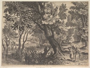 悪魔に誘惑されたキリストのいる風景.nd 作： Aegidius Sadeler II