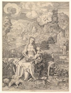 風景の中の聖母子1597。 作： Aegidius Sadeler II