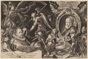 バルトロメウス・スプランジャーと亡き妻のクリスティーナ・ミュラー 作： Aegidius Sadeler II, after Bartholomaeus Spranger