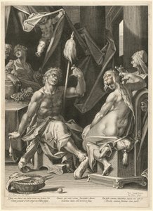 ヘラクレスとオンファレ 作： Aegidius Sadeler II, after Bartholomaeus Spranger