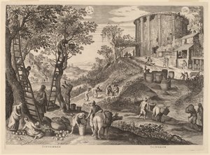 9月と10月 作： Aegidius Sadeler II after Paul Bril