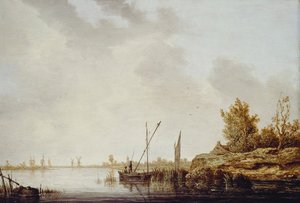 遠い風車のある川の情景、1640〜42年頃 作： Aelbert Cuyp