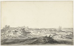 ハールレム近くのハウス テ クリーフの砂丘からの眺め 作： Aelbert Cuyp