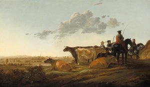 牧夫のいる風景、1650 年代半ば。 作： Aelbert Cuyp