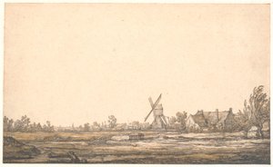 風車のある風景 作： Aelbert Cuyp