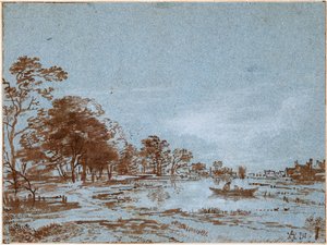 月光による川の風景、c。 1650～1660年 作： Aert van der Neer