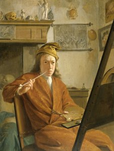 画家、おそらく芸術家自身の肖像 作： Aert Schouman (attributed to)