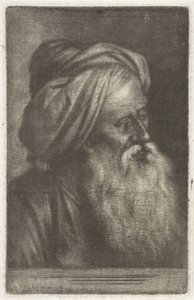 ターバンを巻いた男性の胸像 作： Aert Schouman