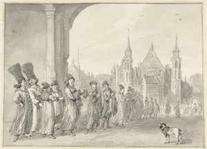 1631 年 11 月 4 日、デン ハーグの州議会に向かうモスクワ皇帝の大使館 作： Aert Schouman