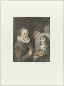 Michiel van Mierevelt と Jacob Willemsz の肖像。 デルフ塗料 作： Aert Schouman