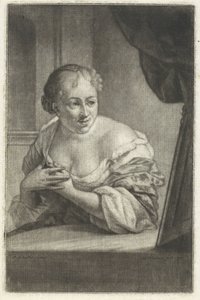 鏡の前の女性 作： Aert Schouman