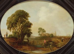リードカッターのいる風景、17世紀 作： Aert van der Neer
