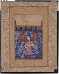 ロザリオのある空中ペリ、c.1500 作： Afghan School