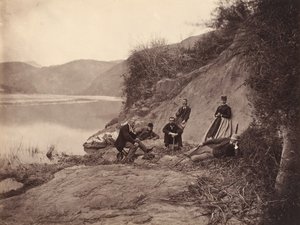 [Fang Flame Monastery の近くのグループの肖像画、F U キー]、rub. 1869 年。 作： Afong Lai